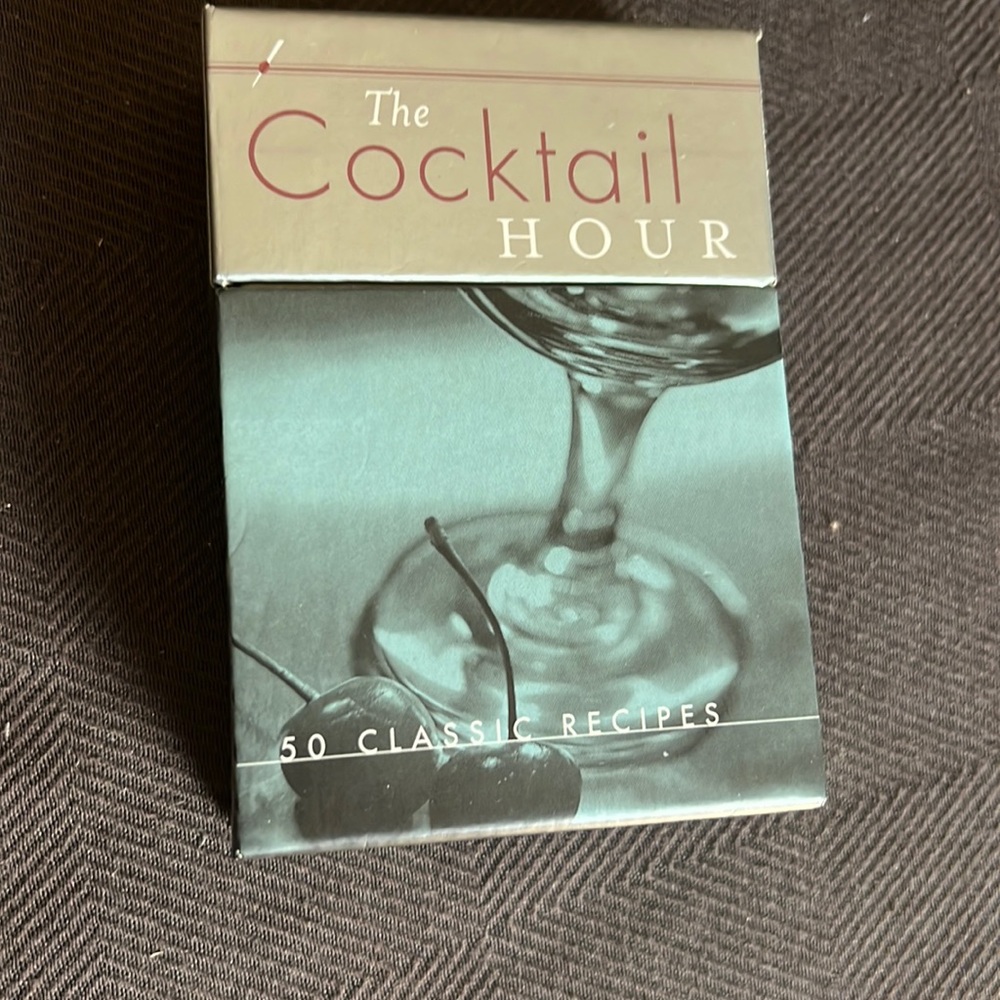 “The Cocktail Hour” 50 classic recipes on hard 3.5” x 5” cards